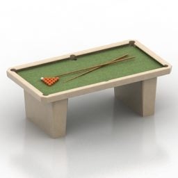 Billiard Table With Equipment 3d model