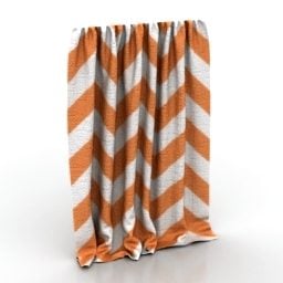Strip Pattern Curtain 3d model