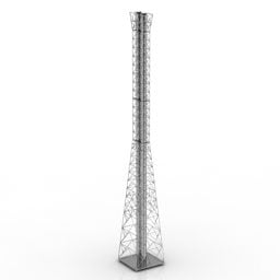 Metalen schoorsteengebouw 3D-model