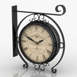 Classic Outdoor Wall Clock 3d model
