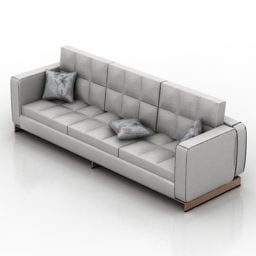 Sofá de tecido tufado estofado cor cinza modelo 3d