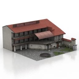Bangunan Restoran Ostozhenka model 3d