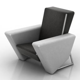 덮개를 씌운 안락 의자 삼각형 팔 모양 3d 모델