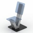 Glass Chair Steel Frame