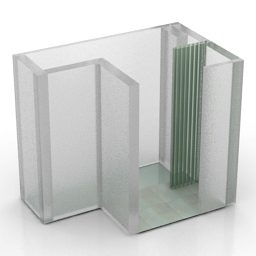 浴室のガラスカバー3Dモデル