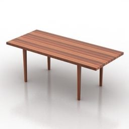 Tisch rechteckige Holzplatte 3D-Modell