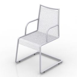 Niebieskie krzesło obrotowe z wysokim oparciem Model 3D