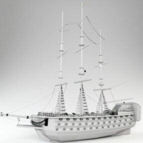 ビンテージ 17 世紀の軍艦 3d モデル