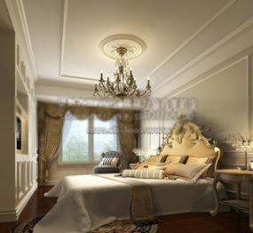 European Luxury Bedroom Interior 3d model