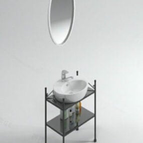 Round Mirror Sink V1 3d model
