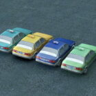 Lowpoly Taxi Cars Collection