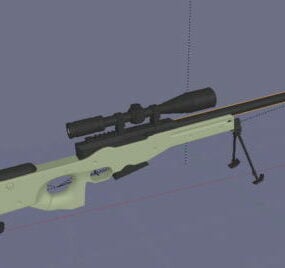 Precisão Awm Rifle Gun modelo 3d