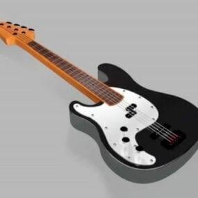 ब्लैक ध्वनिक इलेक्ट्रिक गिटार 3डी मॉडल