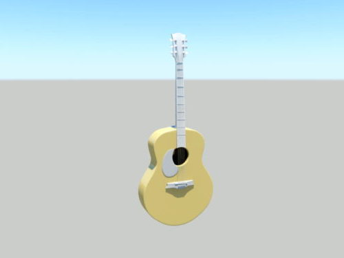 Lowpoly Wooden Acoustic Guitar