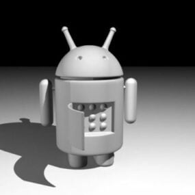 Modelo 3d de personaje de robot Android