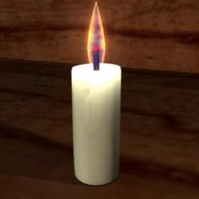 Modello 3d animato di fiamma di fuoco di candela