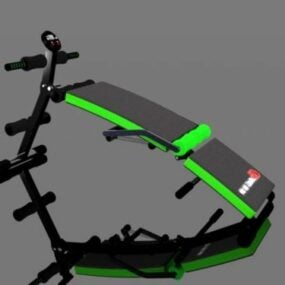 3д модель тренажерного зала Sit Up Bench Animation