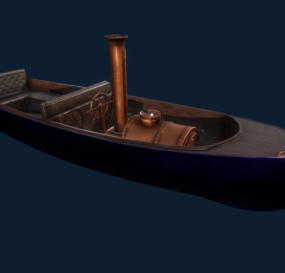 Antique Wooden Boat 3d model