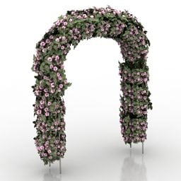 Mô hình 3d trang trí hoa vòng cung