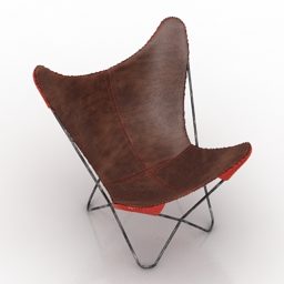 Leather Armchair Loft Style 3d model
