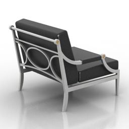 3д модель Современного черного кожаного кресла Turri