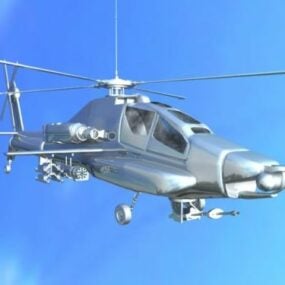 Modelo 3d do helicóptero Apache do exército