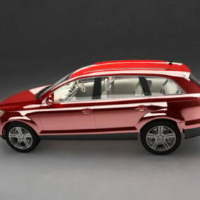 نموذج سيارة أودي Q7 الحمراء ثلاثية الأبعاد
