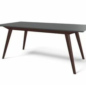 伸缩桌橡木灰色3d模型