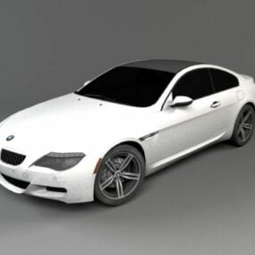 白色宝马M6轿跑车3d模型