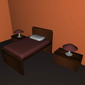 Basic Hotel Room Furniture Interior 3d model