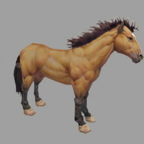 Modello 3d del cavallo marrone selvaggio