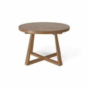 Round Wood Extending Dining Table 3d model