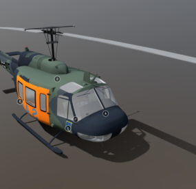 Model 3d Konsep Helikopter Alouette