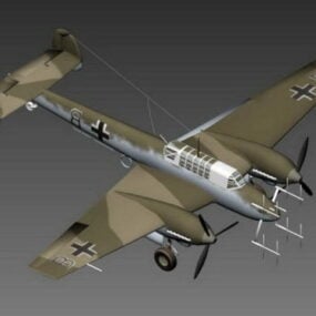 Bf-110 Nachtjager WO2 Vliegtuigen 3D-model