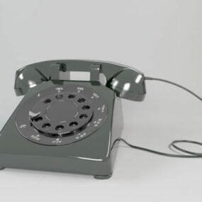 Modelo 3d de telefone com mostrador preto