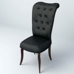 Modelo 3d de cadeira de couro preto antigo