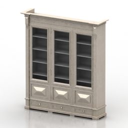 Office Glass Wood Bookcase Orsay 3d model