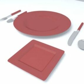 빨간 그릇 3d 모델