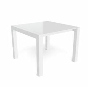 Vit fyrkantigt utskjutande matbord 3d-modell