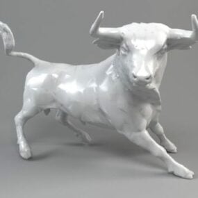 Lowpoly Modello 3d della scultura del toro