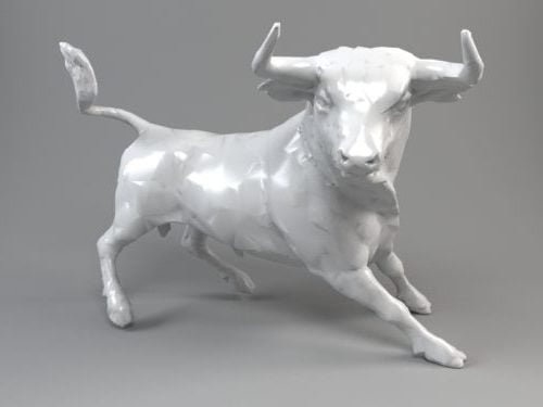 Lowpoly Bull Sculpture