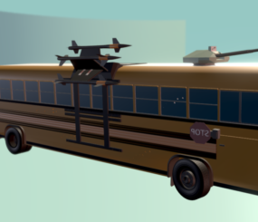 Us Yellow Bus 3d model