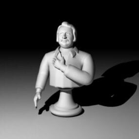 Balzac Bust Statue 3d model