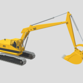 建設黄色掘削機3Dモデル