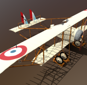Ww1 Biplane Vintage Airplane 3d model