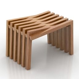 Moderne stoel Ligne houten 3D-model