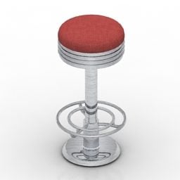 Καρέκλα μπαρ από ανοξείδωτο ατσάλι 3d μοντέλο