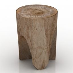 كرسي خشب نموذج 3D