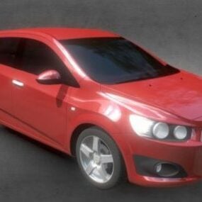 Red Chevrolet Aveo Sonic Car 2012 3d model