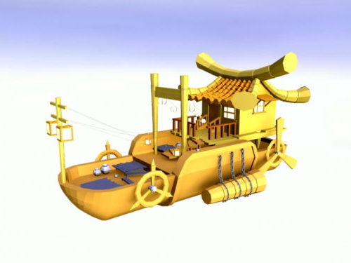 Barco chino antiguo de anime